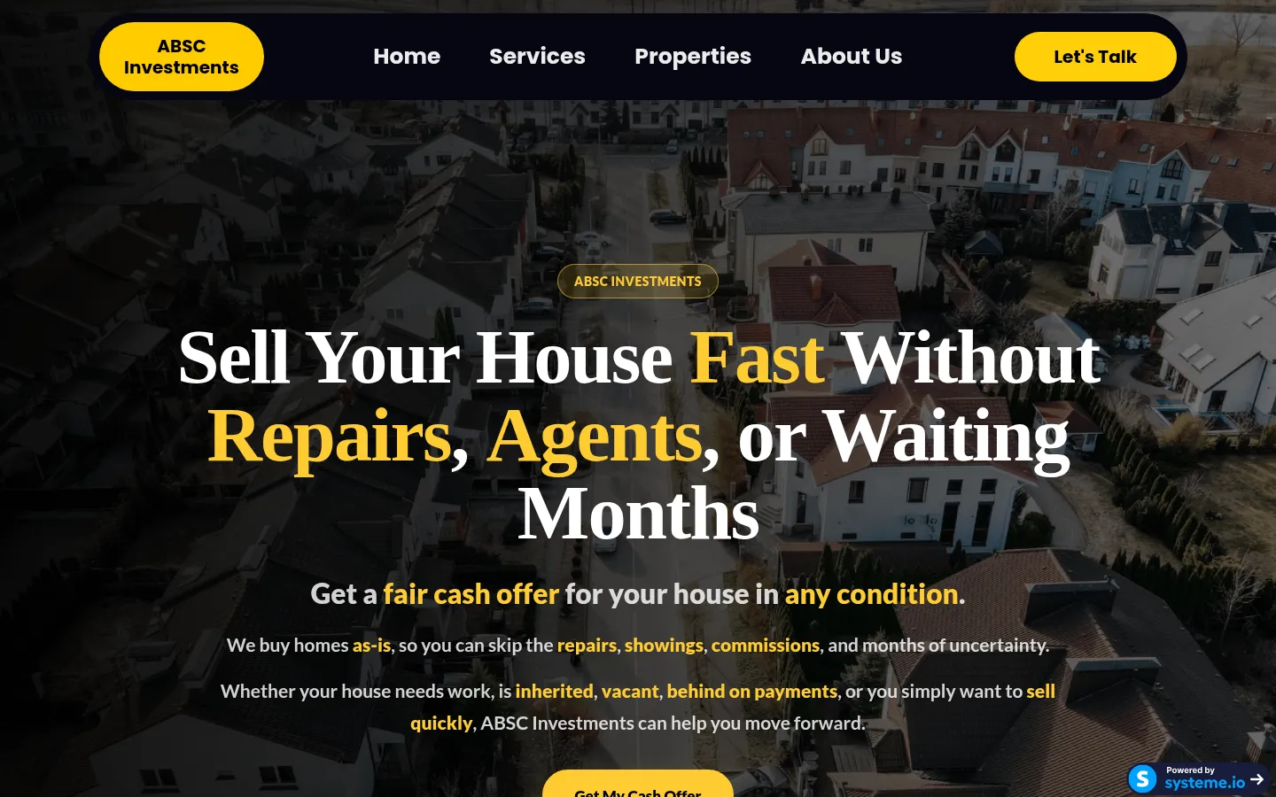 ABSC Investments website screenshot