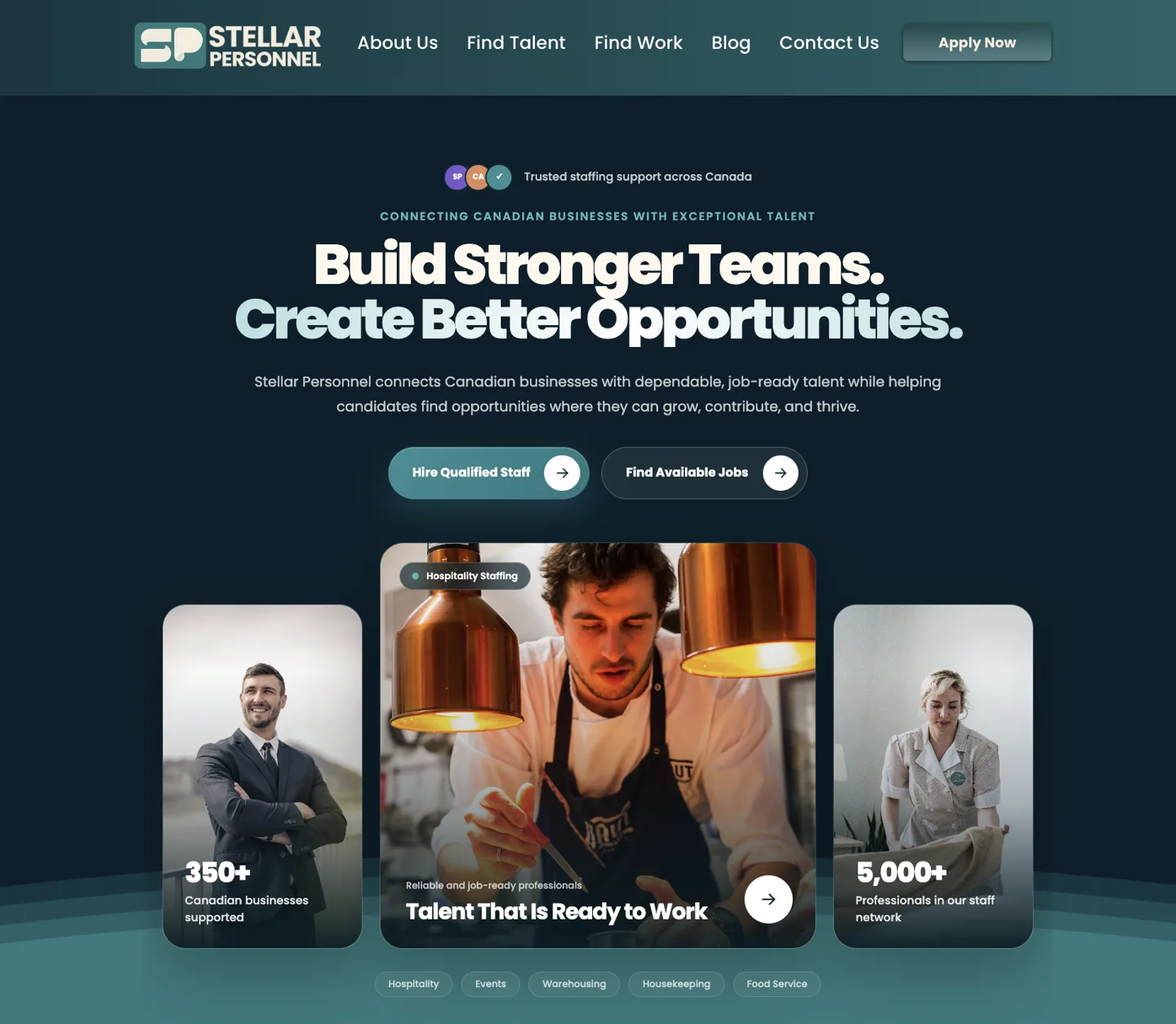 Stellar Personnel website screenshot